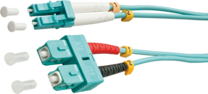Câbles patch FO duplex LINDY LC-SC OM3 turquoise
