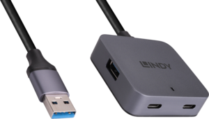 Hub USB 3.0 4 porte LINDY, 10 m