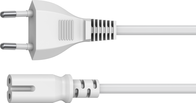 Câble alimentation m.-C7 f., 5,0 m blanc