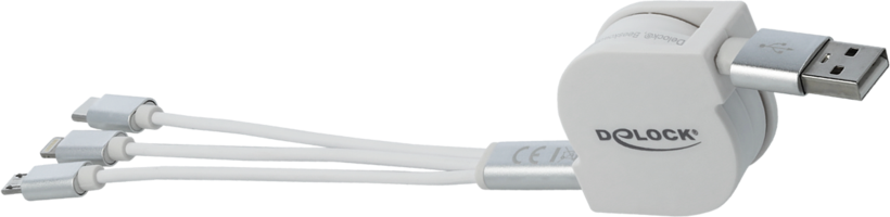 Câble Delock USB-A - Lightn/microB/C
