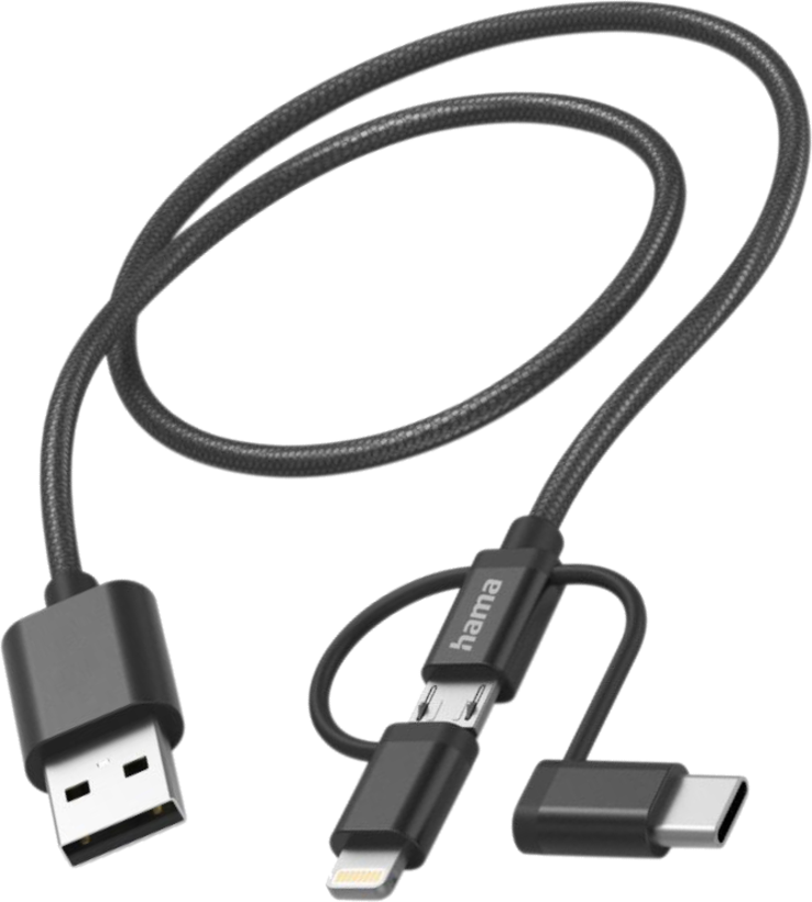 Hama USB A-Lightn/Micro-B/C Kabel 1,5 m