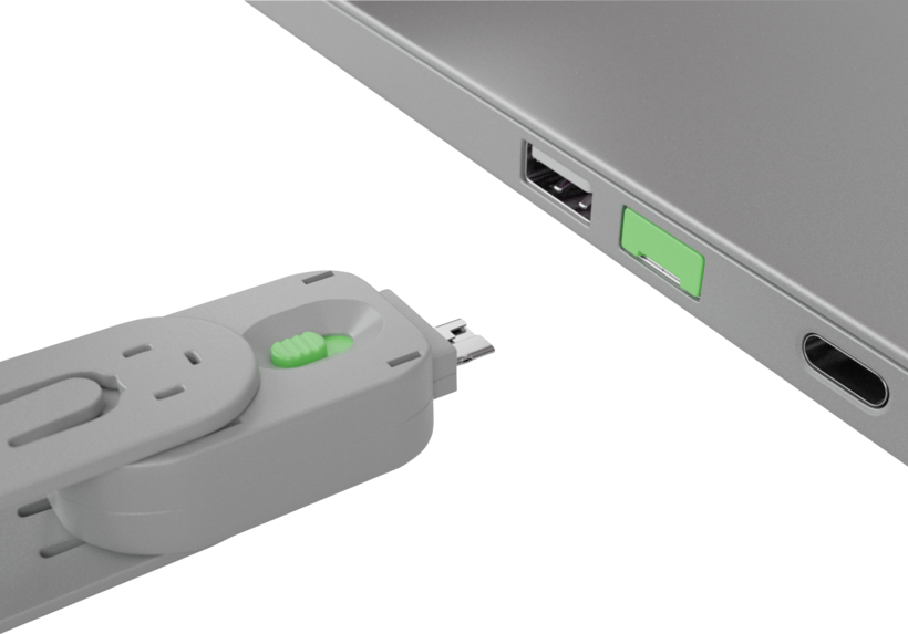 LINDY USB-A Port Blocker Key Green