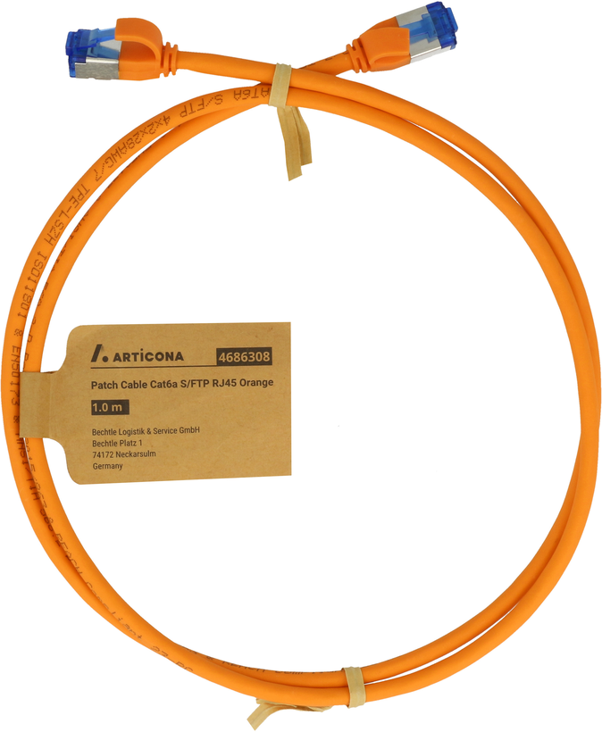 Câble patch RJ45 S/FTP Cat6a 10 m orange
