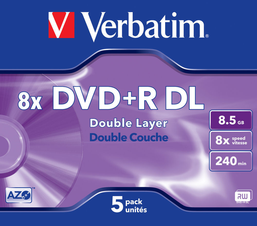 Verbatim DVD+R DL 8.5GB 8x JC 5-pack