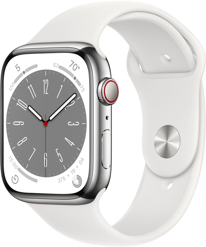 Apple Watch S8 GPS+LTE 45mm Stahl silber
