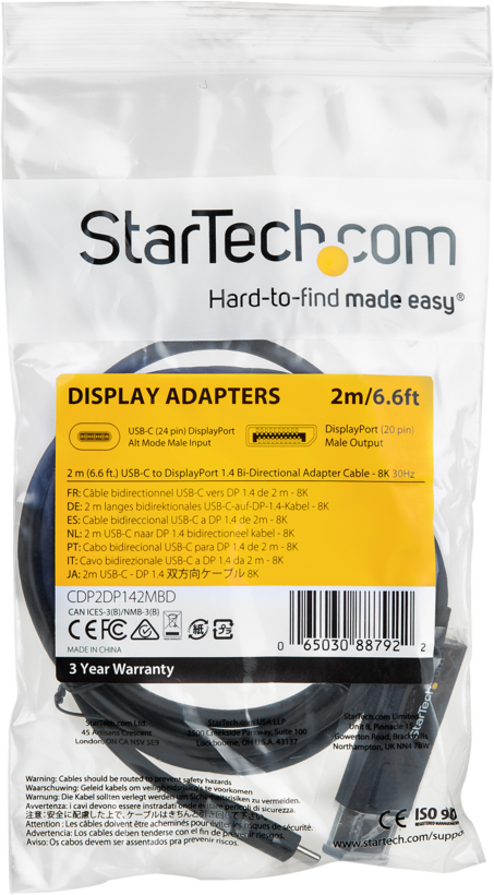 Adapter USB Type-C/m - DisplayPort/m 2m