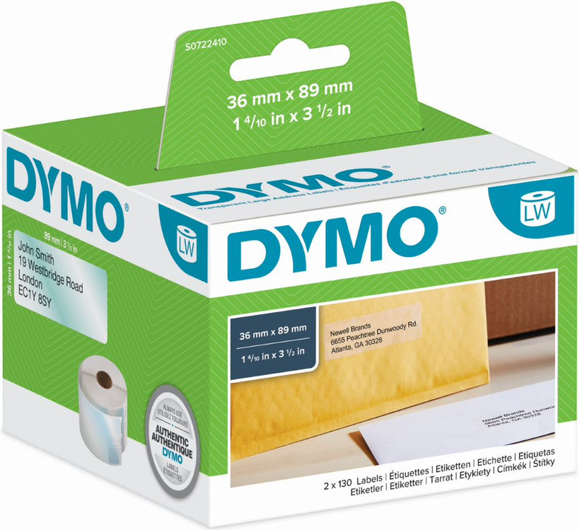 Dymo 26x89mm Adress-Etiketten weiß