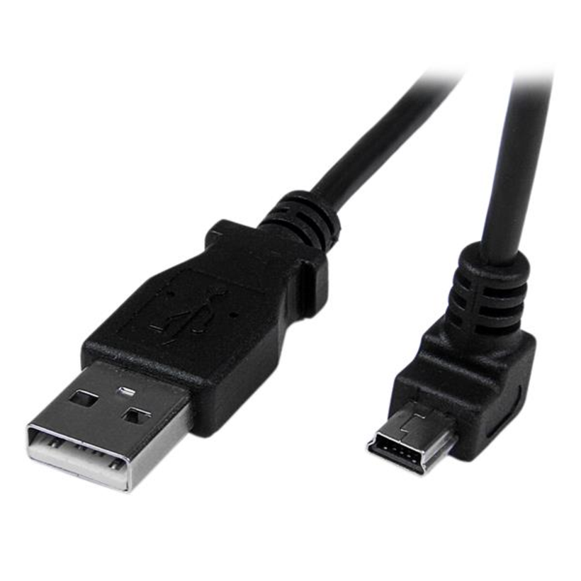 USB Kabel 2.0 St(A)-St(miniB 90°) 2m sw