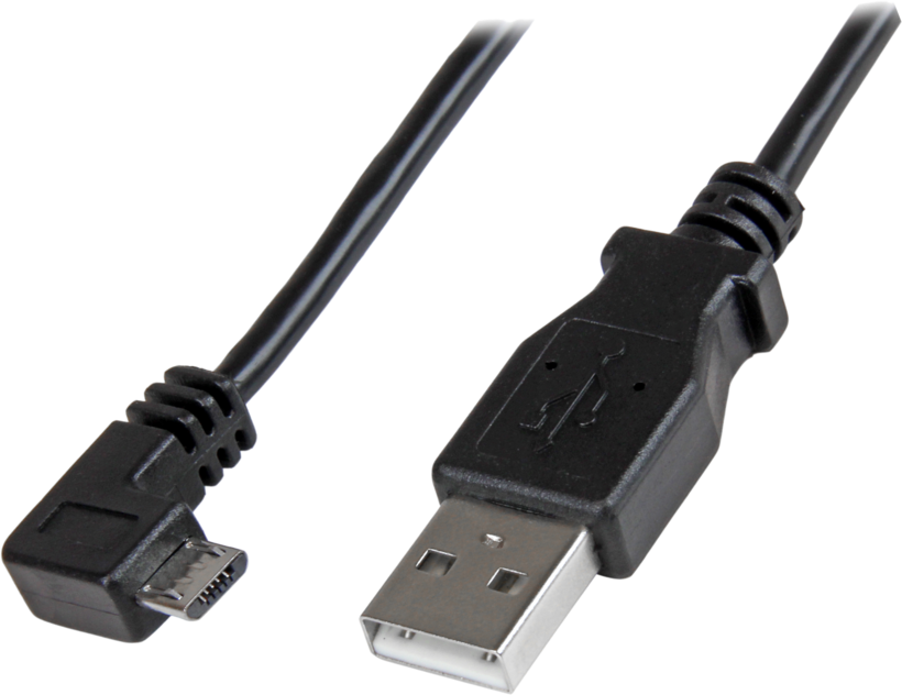USB-A 2.0 - microB 90° m/m kábel 1 m