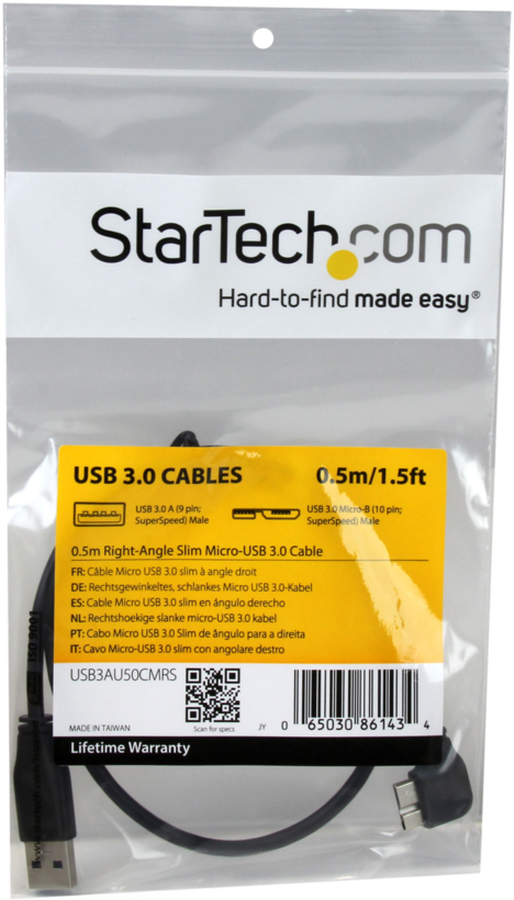 StarTech USB A - Micro-B kábel 0,5 m