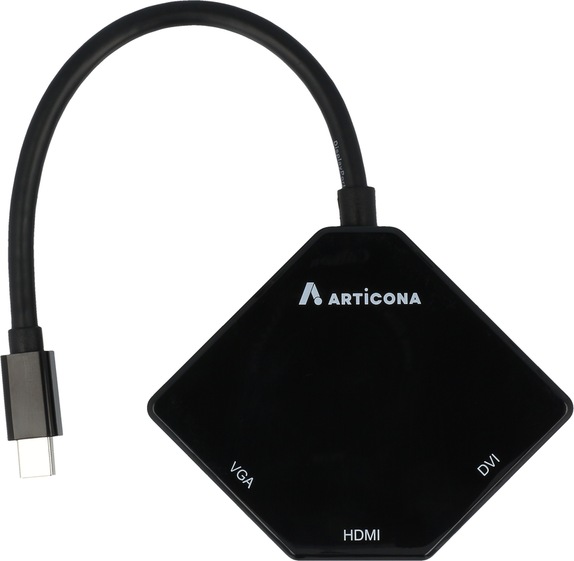 Adapt. Articona Mini-DP-HDMI/DVI-D/VGA