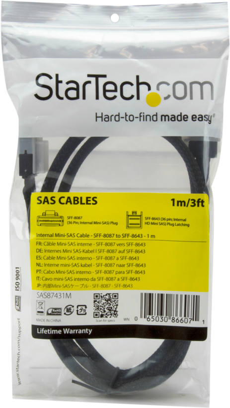 Câble SAS interne SFF8087 - SFF8643, 1 m