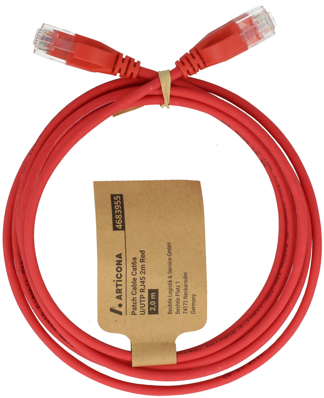 Patch Cable RJ45 U/UTP Cat6a 3m Red