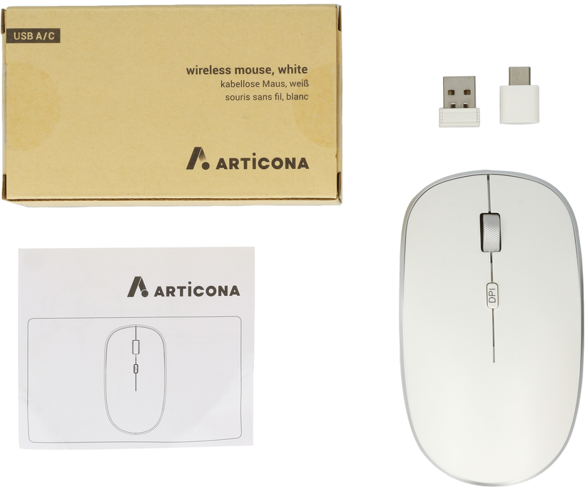 Bezdrátová myš ARTICONA USB A/C bílá