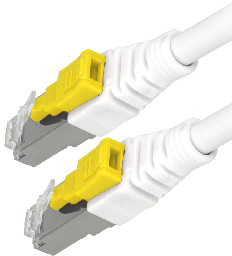 Câble patch RJ45 S/FTP Cat6a 1 m blanc