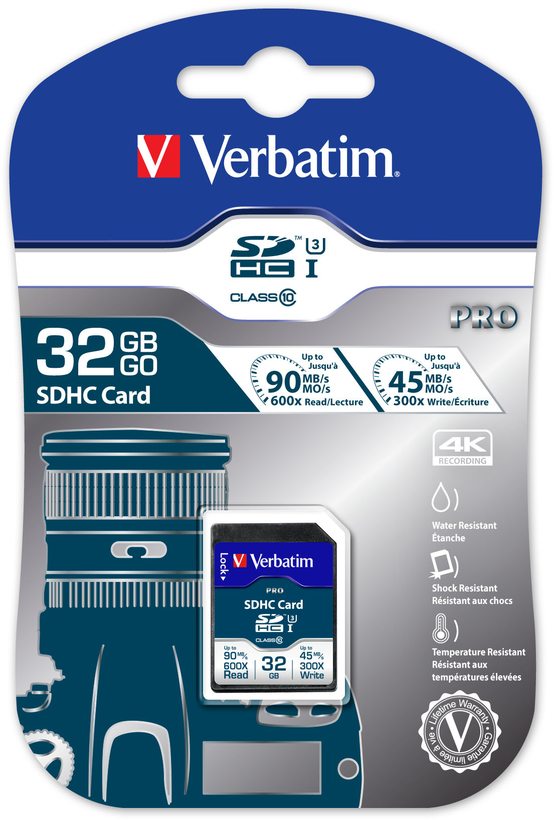 Tarjeta SDHC Verbatim Pro 32 GB