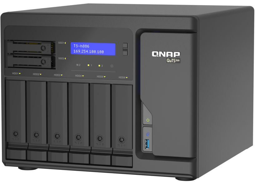 QNAP TS-h886-D1622 16 GB 8 rekeszes NAS