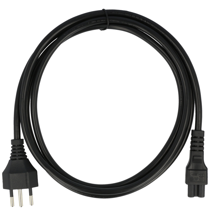 Câble alim. courant m. T12- C5f. 3m noir