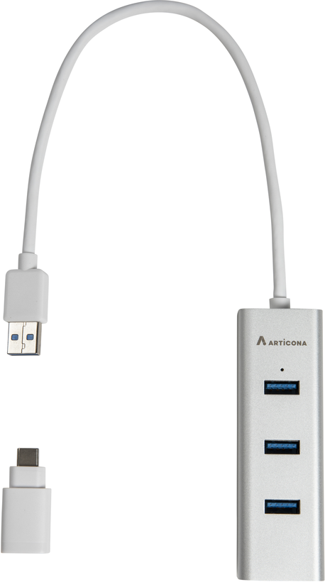 4 portos USB 3.0 hub, alumínium