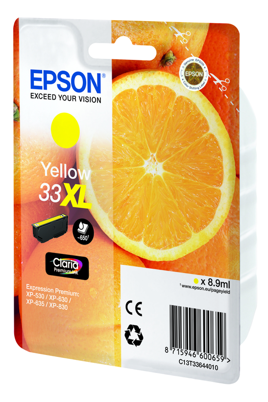 Tinteiro Epson 33XL Claria amarelo