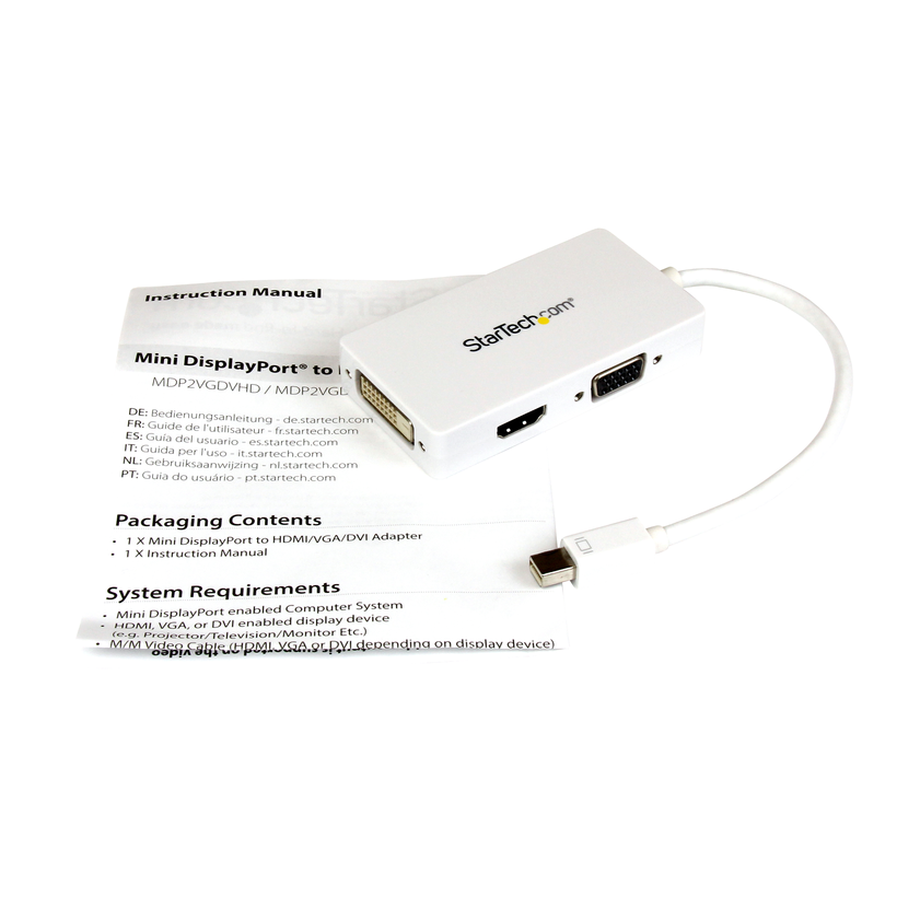 Adapter miniDPort/m - VGA/HDMI/DVI-D/f