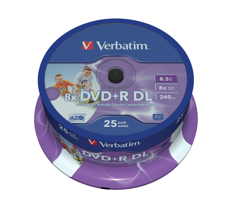 Verbatim DVD+R DL 8,5GB 8x Inkjet SP(25)