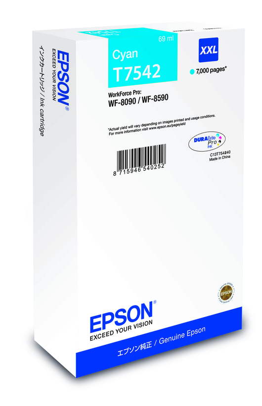 Inkoust Epson T7542 XXL azurový