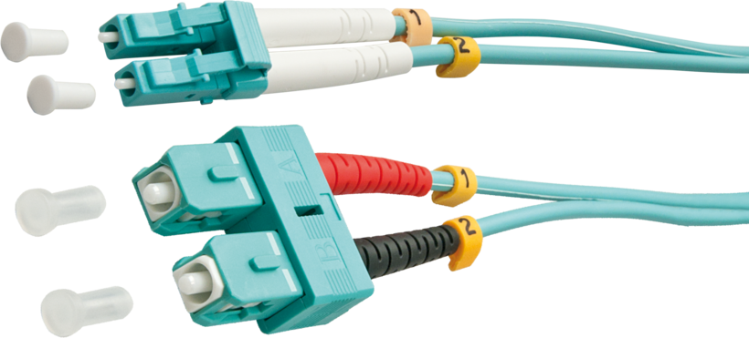 Câble patch FO duplex LC-SC, 10 m, 50µ
