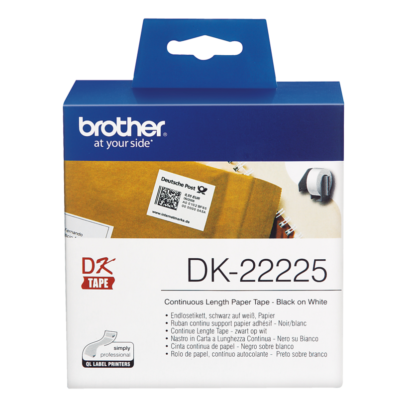 Brother 38mmx30m Cont. Label Roll White