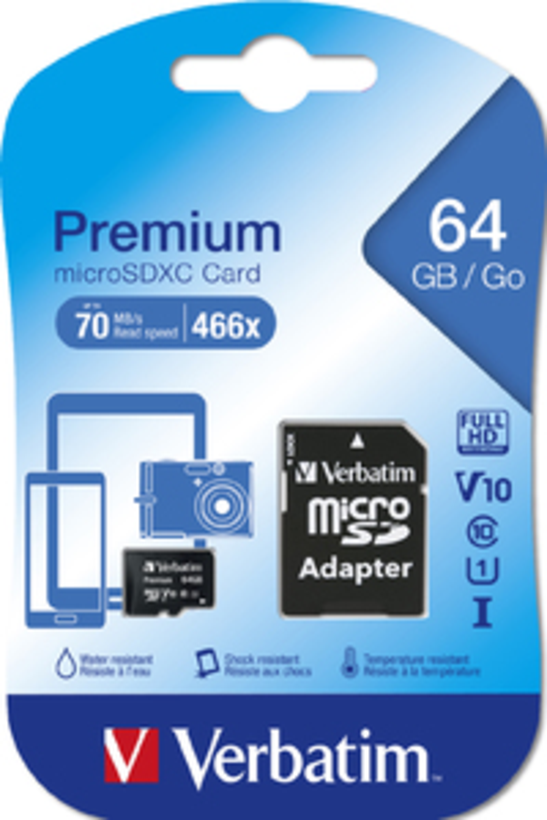 Scheda micro SDXC 64 GB Verbatim Premium