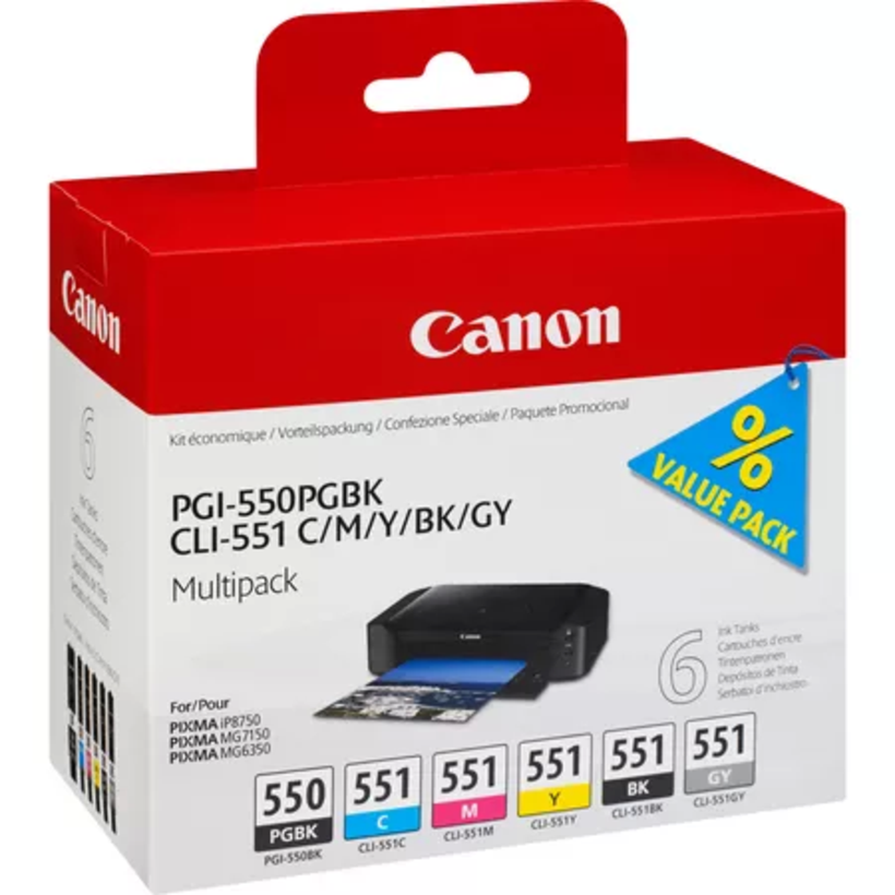 Ink. Canon PGI-550 + CLI-551 multibalení