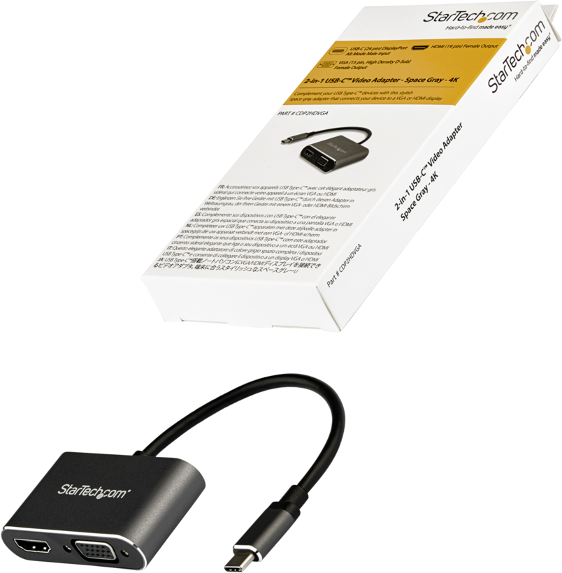 Adapter USB 3.0 C/m - HDMI+VGA/f