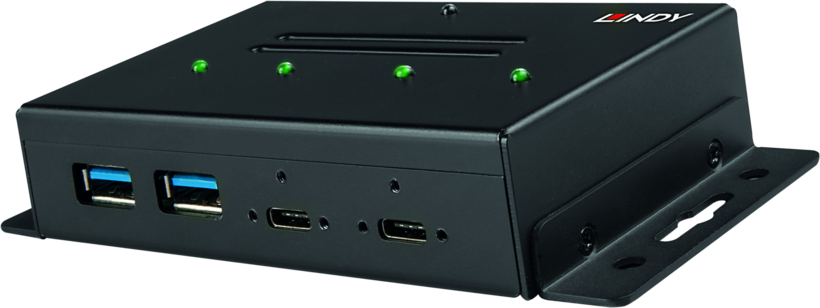 Hub USB 3.1 Lindy 4 ports type C métal