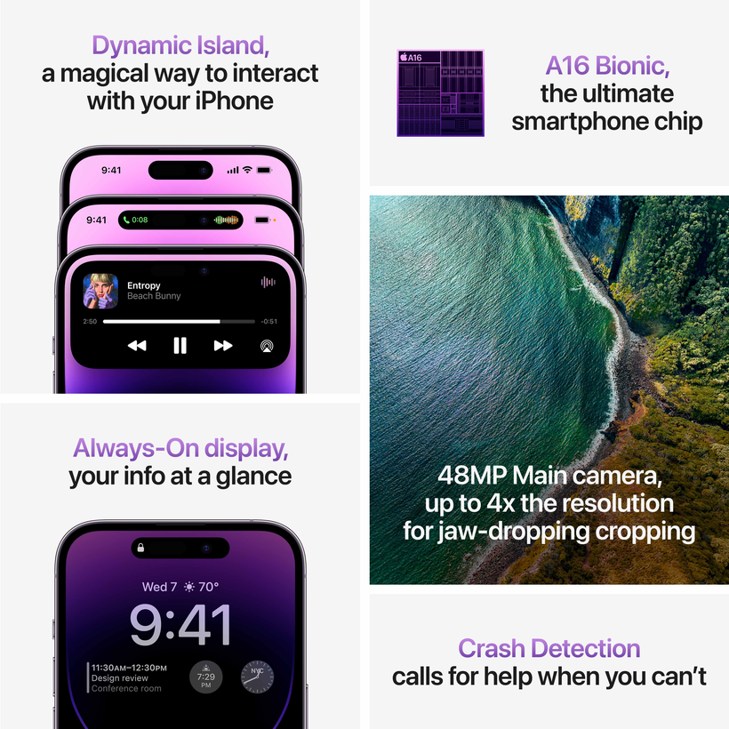 Apple iPhone 14 Pro 256 Go, violet