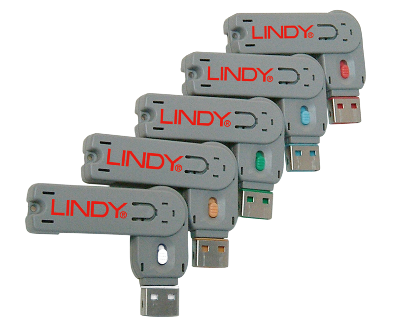 Bloqueurs de port USB A, x 4 + 1 clé