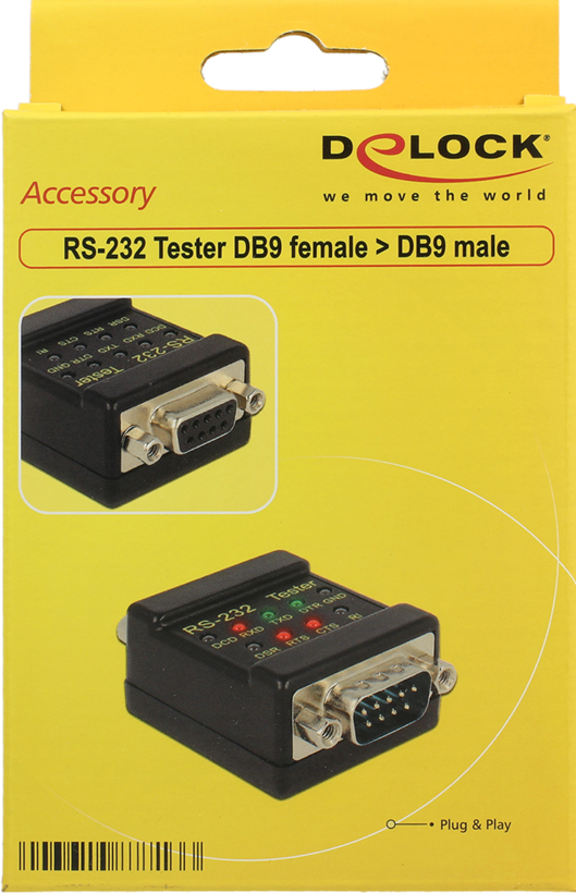 Testeur pour RS232 DB9 m. - DB9 f.