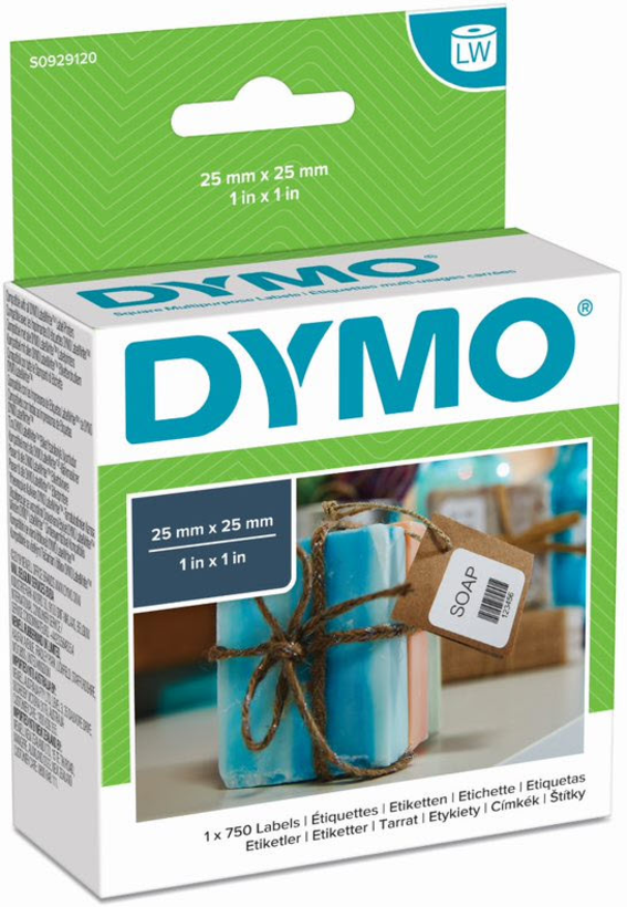 Všestranné etikety Dymo LW 25x25 mm bílé