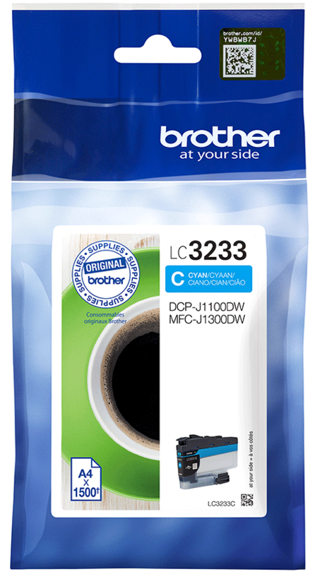 Inkoust Brother LC-3233C azurový
