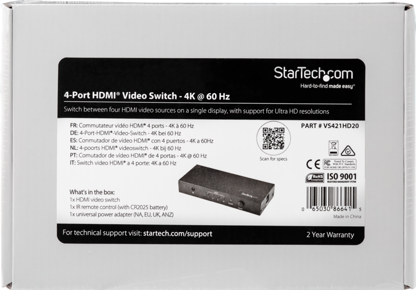 Sélecteur 4:1 HDMI StarTech