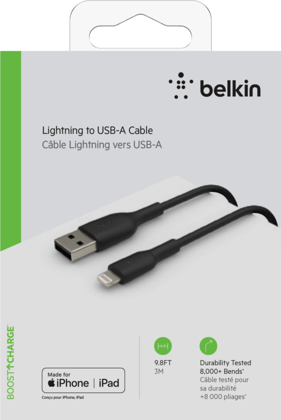 Cable Belkin USB tipo A - Lightning 3 m
