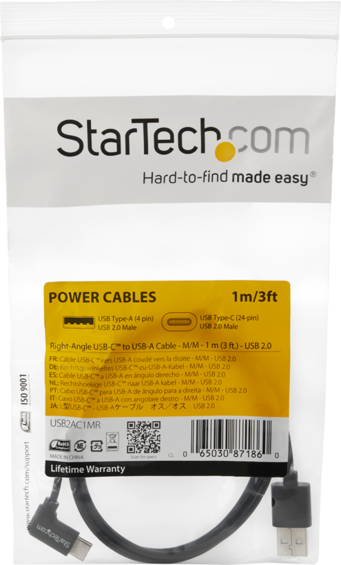 Câble USB StarTech type A - C, 1 m
