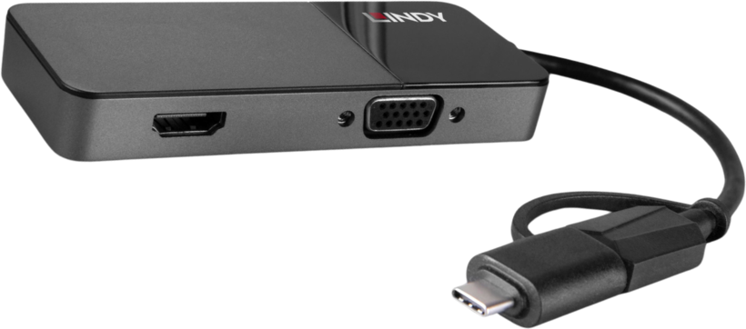 Adapter USB Type C/A M - HDMI/VGA F