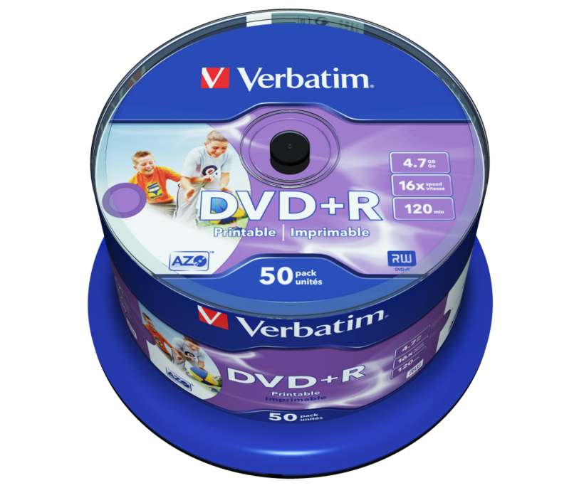 Verbatim DVD+R 4,7 GB 16x Inkjet SP (50)