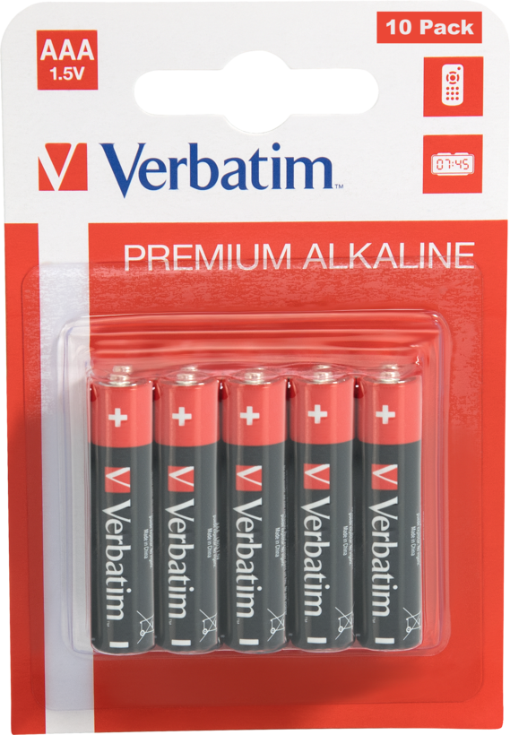 Batterie alcaline LR03 Verbatim, 10 pz.