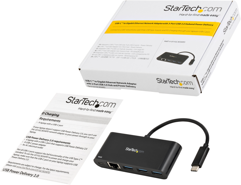 Hub USB 3.0 StarTech 3 pts.+Gb ethernet