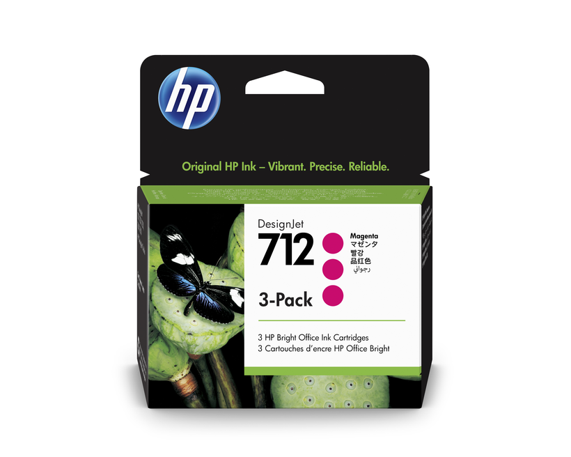 HP 712 Tinte magenta 3-Pack