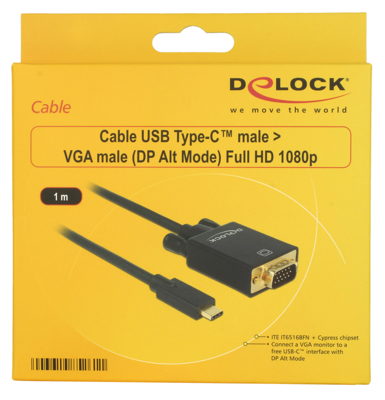 Kabel USB Typ C St - VGA St 1 m schwarz