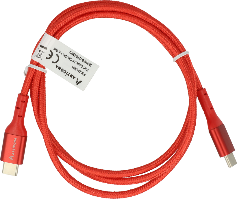 Cable USB 2.0 m. (C) - m. (C) 1 m rojo