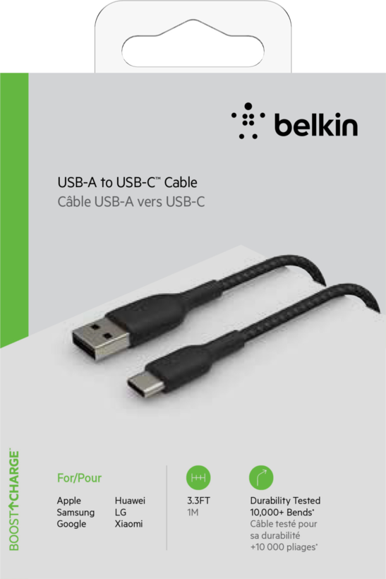 Cabo Belkin USB tipo C - A 1 m