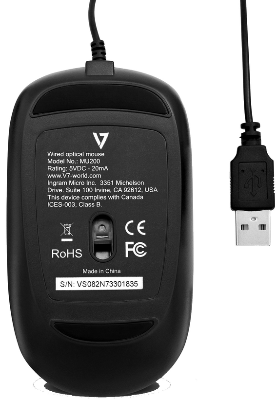 Mouse ottico USB V7 nero